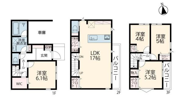 横浜市保土ケ谷区仏向西の新築一戸建の間取り