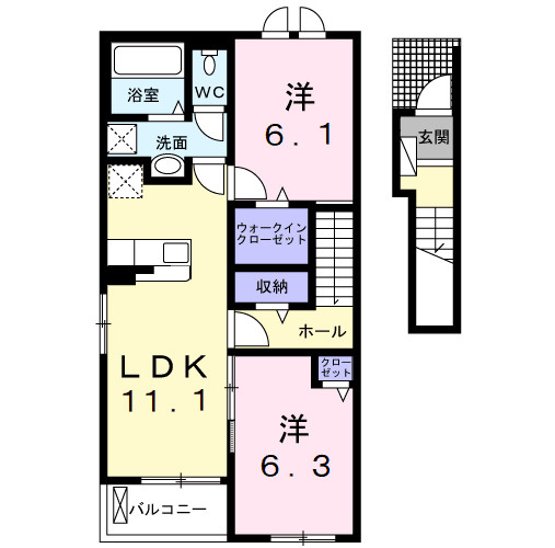 クオーレＡの間取り