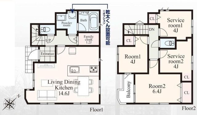 【横浜市中区本牧町1丁目278-4全2棟新築戸建て】★仲介手数料無料★（大鳥小学校・本牧中学校）の間取り