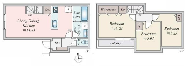 【横浜市中区本牧間門22-6新築戸建て】★仲介手数料無料★（間門小学校・本牧中学校）の間取り