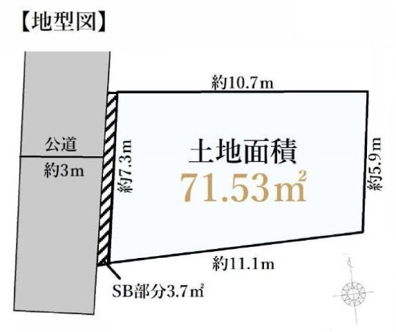 【横浜市中区本牧間門22-6新築戸建て】★仲介手数料無料★（間門小学校・本牧中学校）の区画図