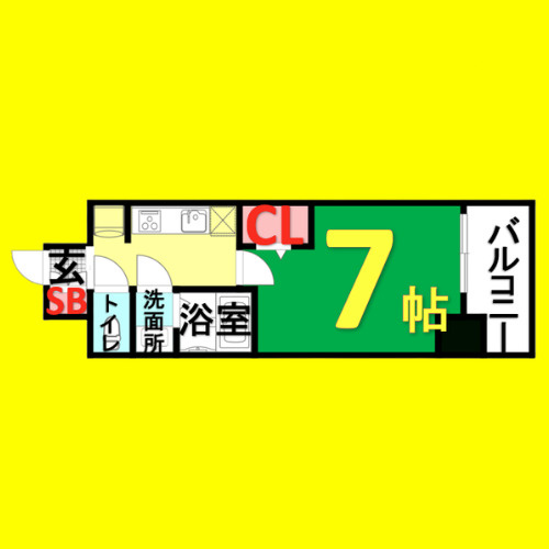 エステムコート名古屋グロース　名古屋市賃貸　仲介手数料無料の間取り