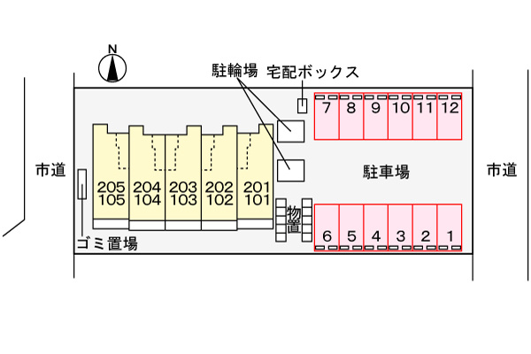 （仮）観音寺新町２丁目アパートの区画図