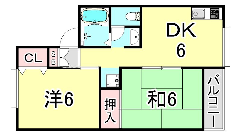セジュール日野Ⅱの間取り