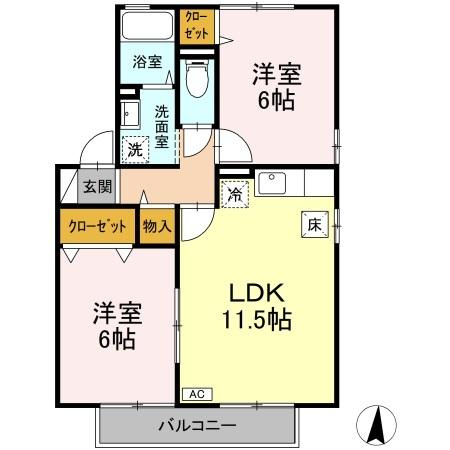【間取り】 | パークハイム皿山 B棟