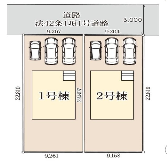 大平町富田　新築戸建16-2の区画図