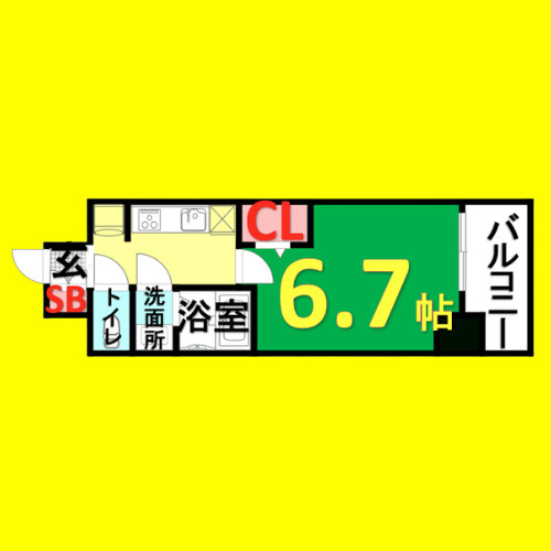 エステムコート名古屋グロース　名古屋市賃貸　仲介手数料無料の間取り