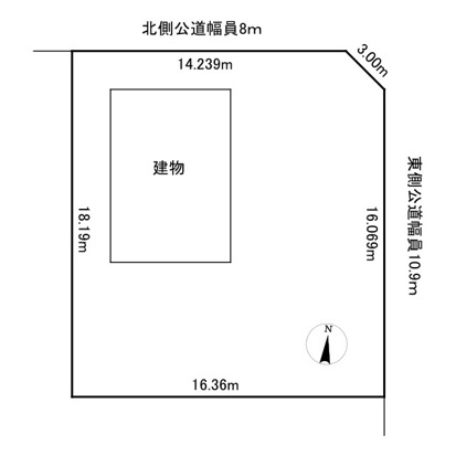 北見市錦町１５３番地２　中古売家の区画図