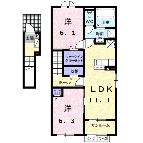 フェリス　テレーノⅠの間取り