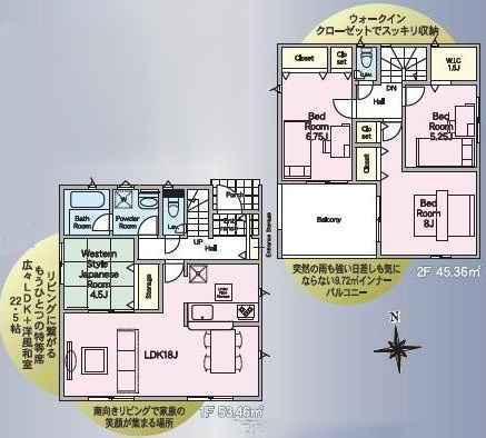 常総市本石下　第12　新築戸建て　6号棟の間取り|間取り図です♪
実際の空間の広さや陽当たり、風通しなどは現地でご確認できます♪