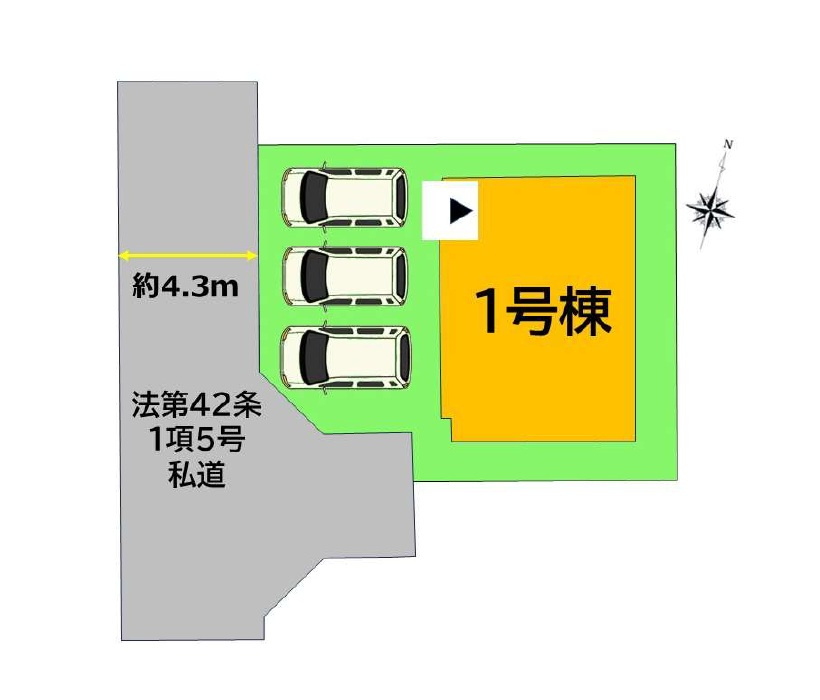 福岡市西区泉3丁目第3-1棟（1号棟）の間取り|配置図