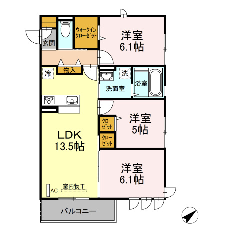 D-roomさくらの間取り|使い勝手の良い間取りです♪