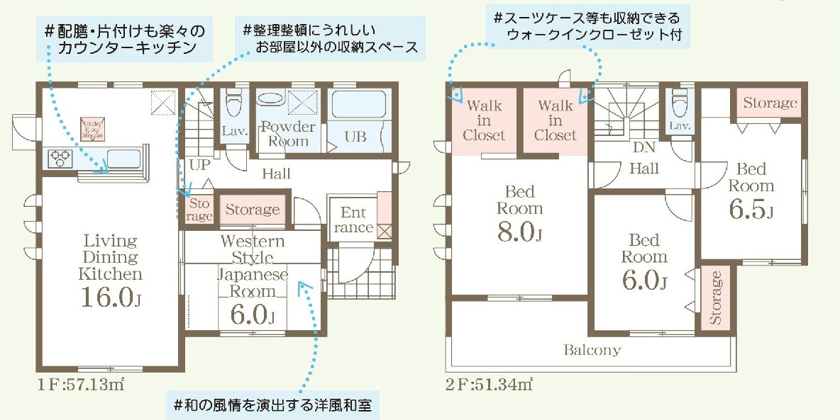都賀町升塚　新築戸建の間取り