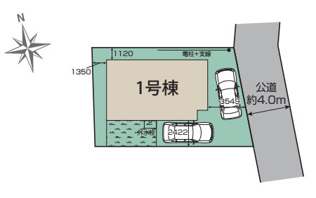 さいたま市見沼区大和田町2丁目　7期　新築一戸建て　ブルーミングガーデン　01の区画図|1号棟