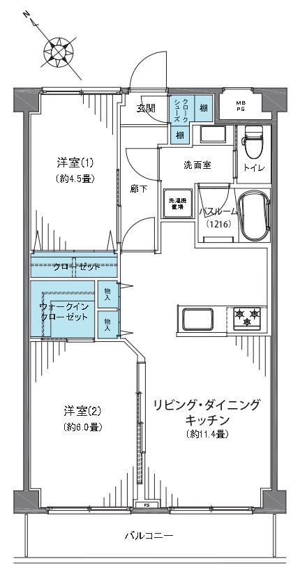 浅草ロイヤルマンションの間取り|８階部分・南西向きにつきまして日当たり・通風・眺望良好。新規リノベーションマンション。