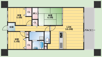 【間取り】 | グレイスコート千里山