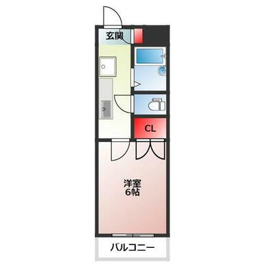 熊本市中央区西子飼町の賃貸マンションの間取り
