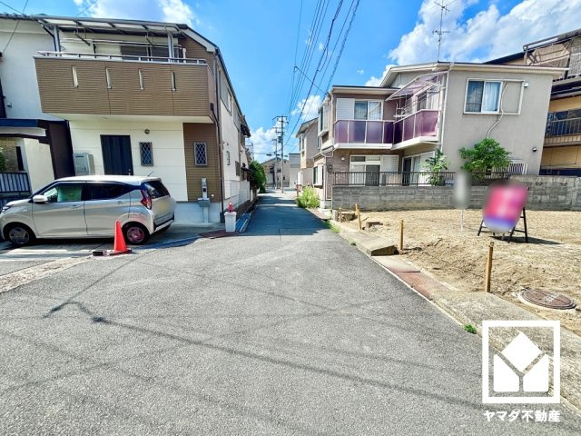 伏見区久我森の宮町　5期1号地の前面道路含む現地写真