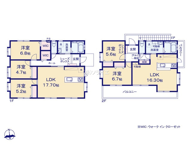 所沢市中新井４丁目　新築戸建の間取り