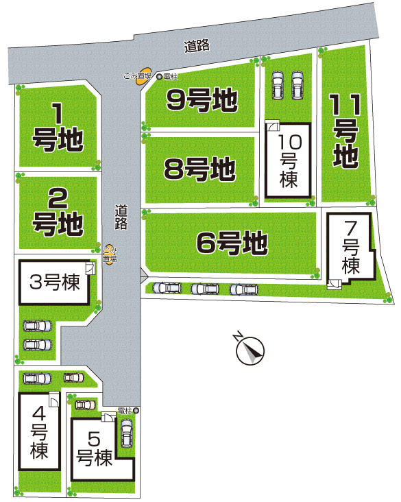 泉佐野市南中安松　第1期　新築一戸建ての区画図|全11区画