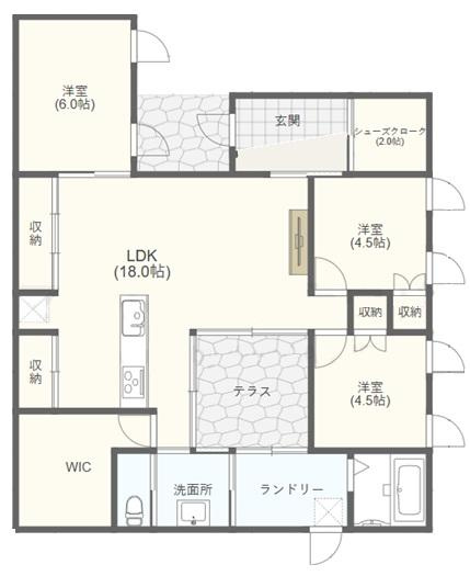 【間取り】 | 高崎市福島町新築モデルハウス　エアコン4台、駐車3台！