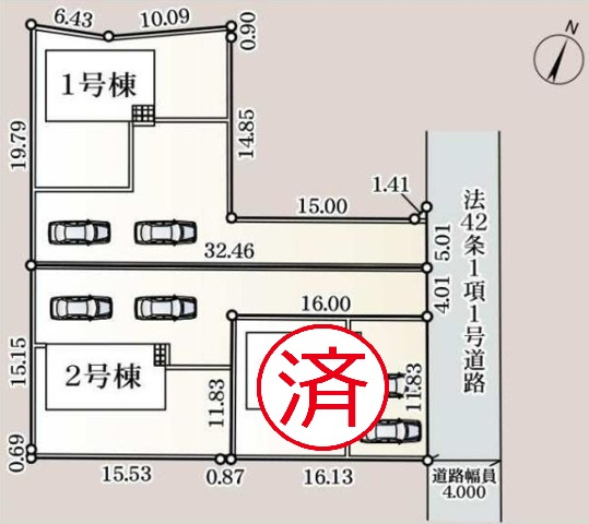 結城市結城第46　新築戸建　1号棟の区画図