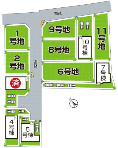 泉佐野市南中安松　第1期　新築一戸建ての区画図|全11区画
