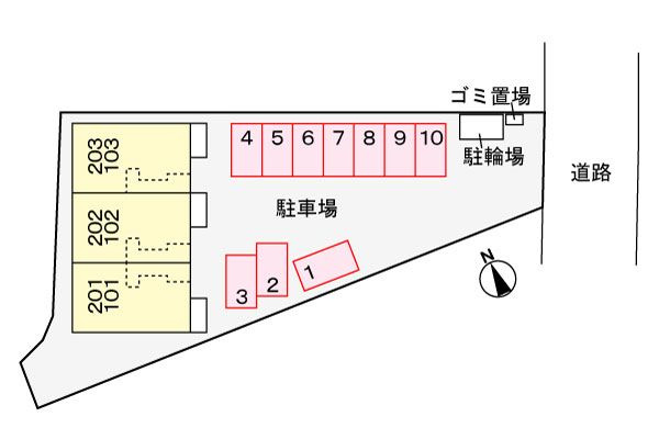 Ｈｅａｒｔ未来　寒川の駐車場
