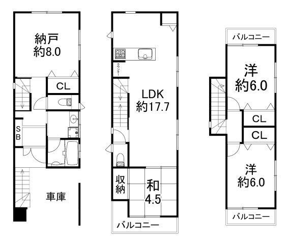 須磨区養老町１丁目　中古戸建ての間取り