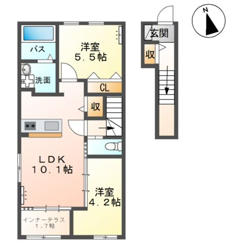 仮）北真舟新築アパートの間取り
