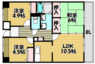 【間取り】 | フルール鶴見緑地