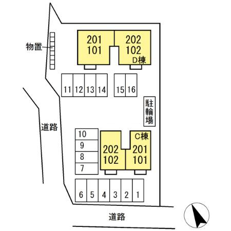 セジュールブランシェ　Ｃの区画図