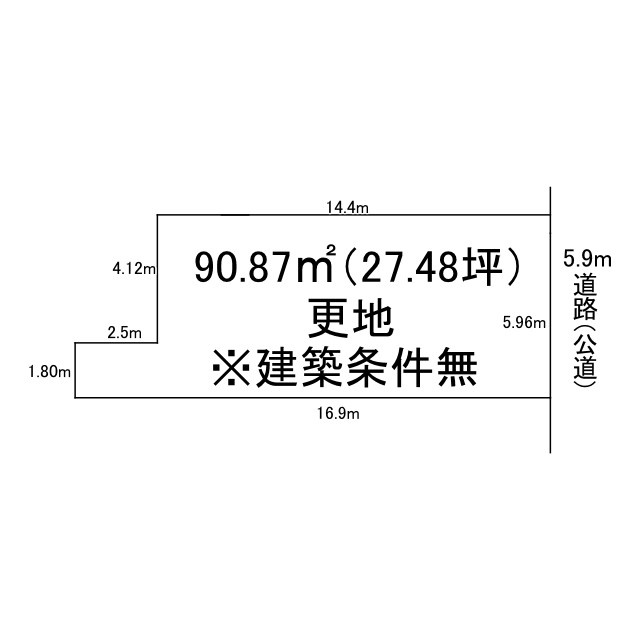 紫野上若草町建築条件無土地の土地図