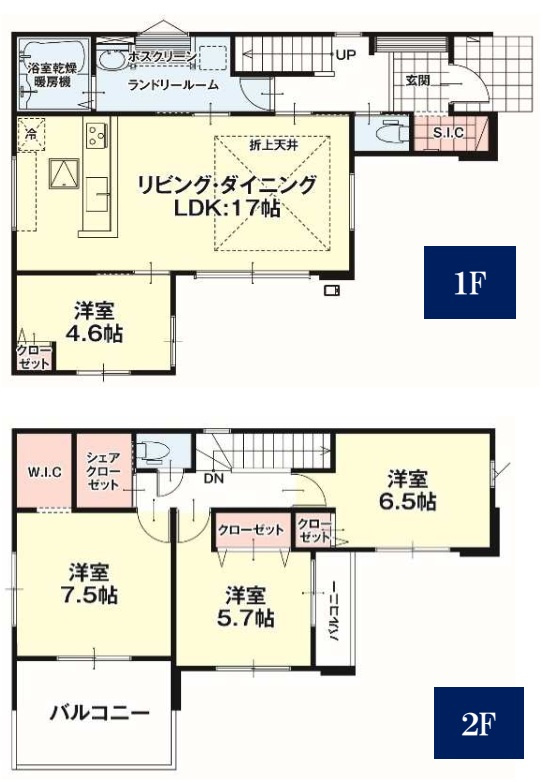 リガーレ宇都宮市泉が丘3期の間取り|全室南向きで陽当たりの良い間取りです