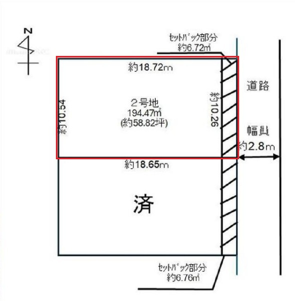 加古川市野口町水足　　売土地の土地図
