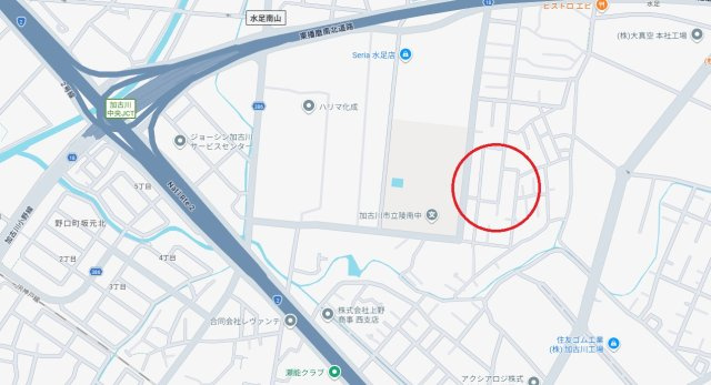 加古川市野口町水足　　売土地の地図