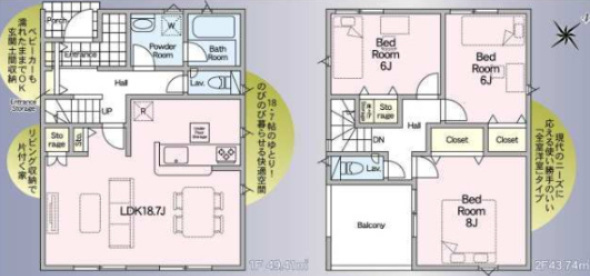 つくば市谷田部第24　3号棟　新築戸建の間取り