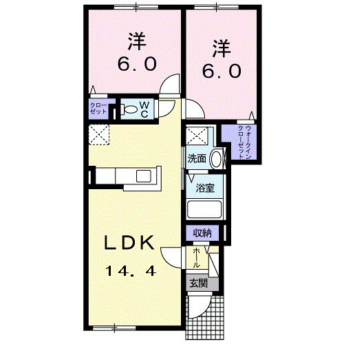 ｅａｓｔ　ｔｗｏ　愛国の間取り