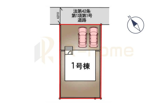 つくば市観音台第16　新築戸建て　1号棟の区画図|大きなお買い物だからこそ、メリット・デメリットを伝えさせて頂きます。
R-homeにお任せください♪