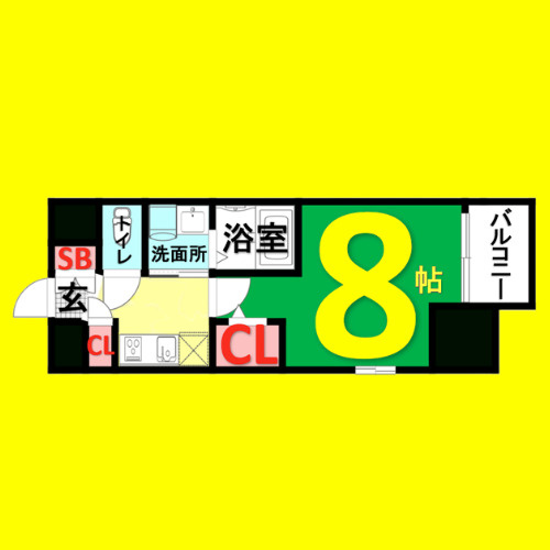 エステムコート名古屋今池アーバンゲート　名古屋市賃貸　仲介手数料無料の間取り
