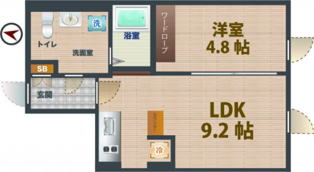 【間取り】 | EMBELLIR中野富士見町 | 1LDKのお部屋。