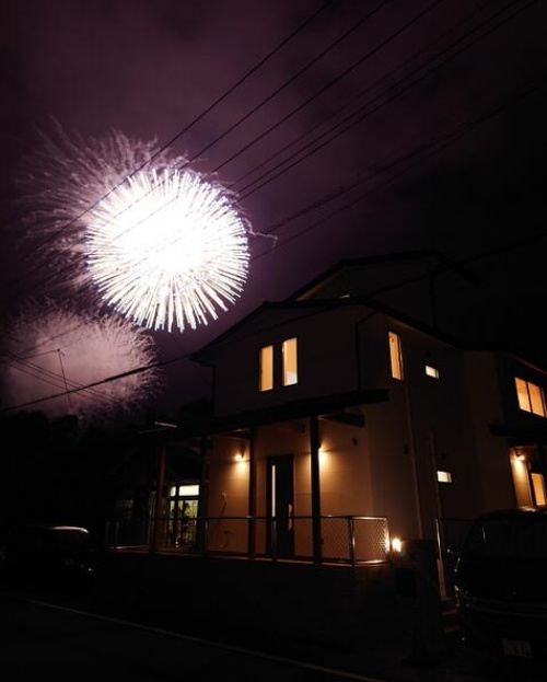 長生郡一宮町一宮　中古戸建の展望|令和7年5月築 未入居 3階バルコニーから花火大会で花火鑑賞できます。リビング約21帖 駐車3台可
