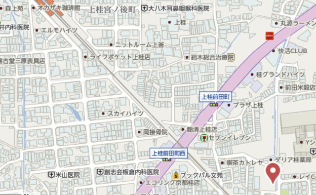 京都市西京区上桂前田町　新築戸建の地図