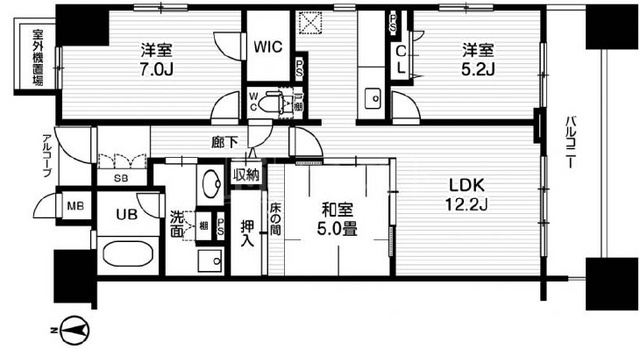 アーデンタワー新町の間取り