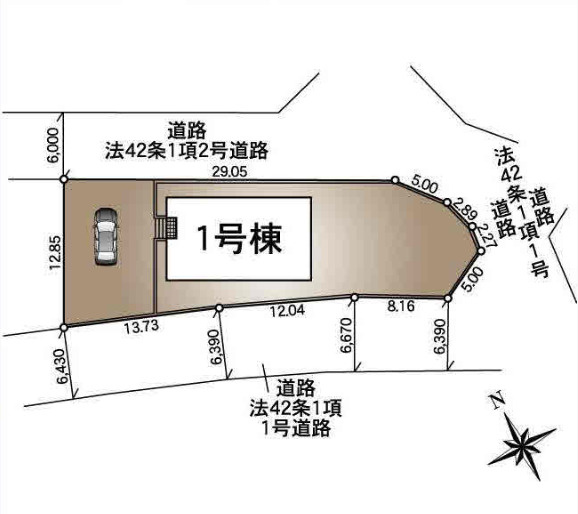 【区画図】 | 加須市下高柳第4　新築戸建　全1棟　1号棟