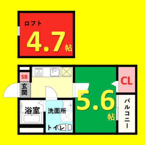 Felice　Vita(フェリーチェヴィータ)　名古屋市賃貸　仲介手数料無料の間取り