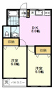 【間取り】 | 小川マンション、203号室、２ＤＫ
