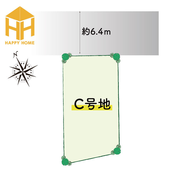 ハッピータウン伊丹寺本2丁目新築一戸建て│3LDK+駐車1台可の区画図|土地面積100.94㎡