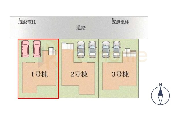 我孫子市青山台10期　新築戸建て　1号棟の区画図|大きなお買い物だからこそ、メリット・デメリットを伝えさせて頂きます。
R-homeにお任せください♪