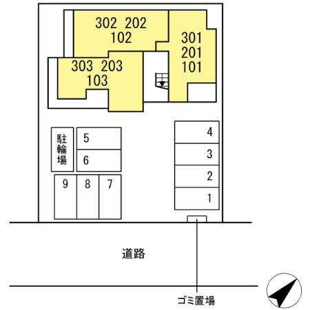 D-avance柱六番町 Ⅲの駐車場